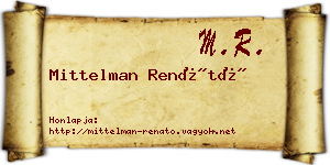 Mittelman Renátó névjegykártya